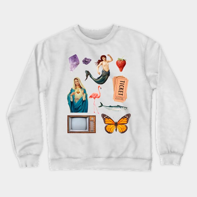 Random collage of vintage images Crewneck Sweatshirt by SouthPrints